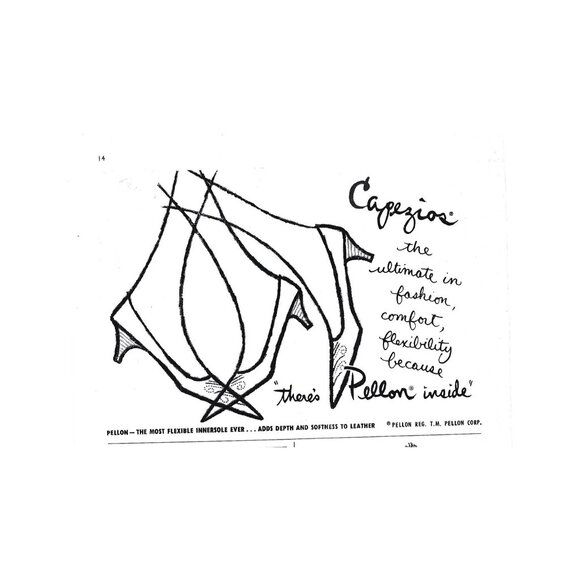 Pellon Innersole Shoes Capezios 1950s Vintage Print Ad - Picture 2 of 2
